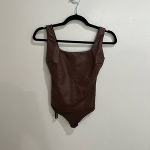 Skims Leather Bodysuit